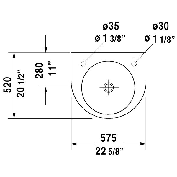 Duravit Architec Ceramic 22.625" Wall Mount Bathroom Sink Wayfair
